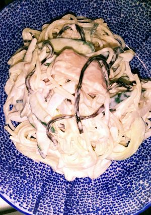 サラスパツナと塩昆布、マヨネーズ合え-レシピのメイン写真