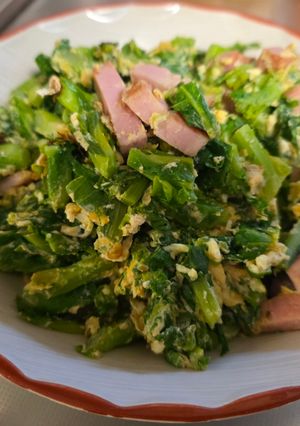 菜の花とベーコンの玉子炒め-レシピのメイン写真