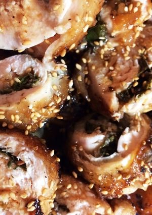 鶏胸肉の梅しそ巻-レシピのメイン写真