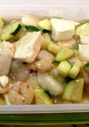 ズッキーニとエビと豆腐の炒め物-レシピのメイン写真