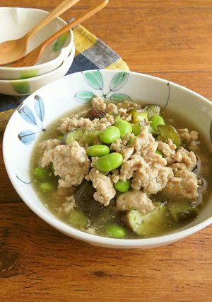 うどんスープで簡単☆なすの枝豆そぼろあん-レシピのメイン写真