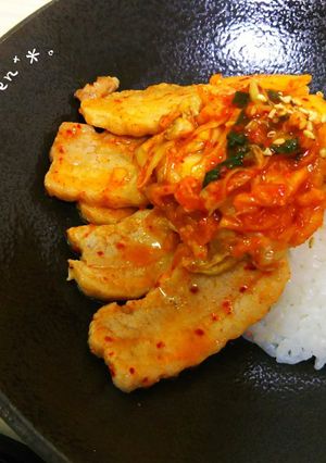 材料３つで簡単♪ご飯おいしい豚キムチ炒め-レシピのメイン写真
