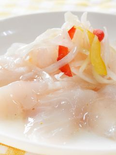 白身魚のカルパッチョ(ゆず風味たれ使用)-レシピのメイン写真