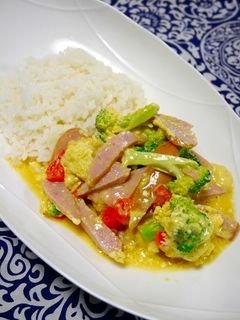レンジで簡単!朝食☆キッシュカレーライス-レシピのメイン写真