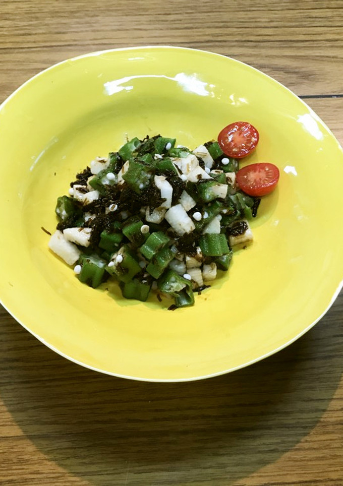 おくらと山芋の小倉煮和え☆（佃煮昆布）-レシピのメイン写真