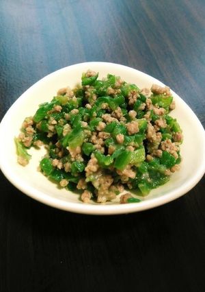 ひき肉とピーマン炒め〜離乳食完了期〜-レシピのメイン写真