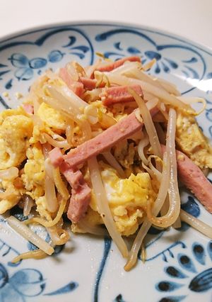 節約♪　ハム・もやし・卵の甘酢炒め-レシピのメイン写真