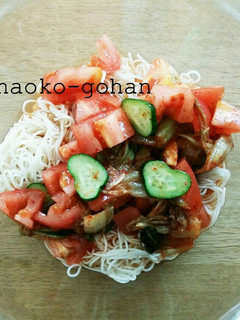 簡単♡美味しい♡さっぱりトマトキムチ素麺-レシピのメイン写真