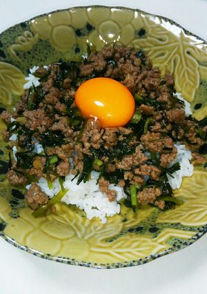 にらとひき肉の甘辛のっけご飯-レシピのメイン写真