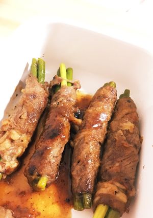 ニンニクの芽の牛肉巻き-レシピのメイン写真