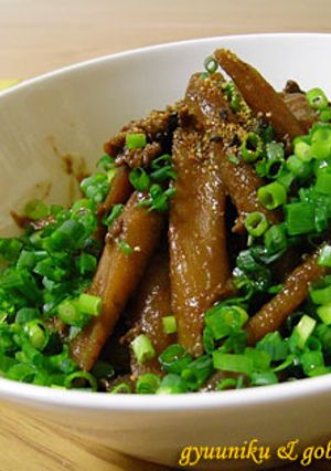 ご飯にあう！牛肉ごぼうこんにゃく鉄火煮☆-レシピのメイン写真