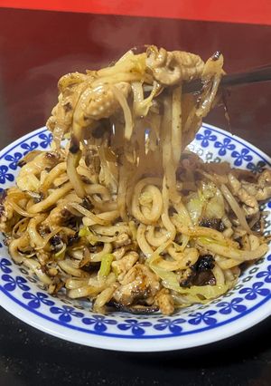 鶏皮とネギの塩焼きうどん-レシピのメイン写真