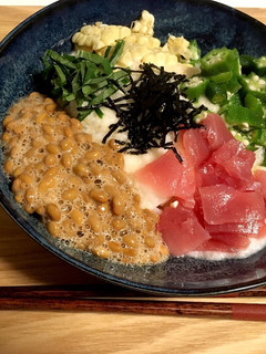 夏バテ予防！めんつゆで簡単ネバネバ丼-レシピのメイン写真