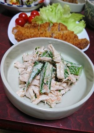 レンジで簡単♪むね肉とオクラのサラダ-レシピのメイン写真