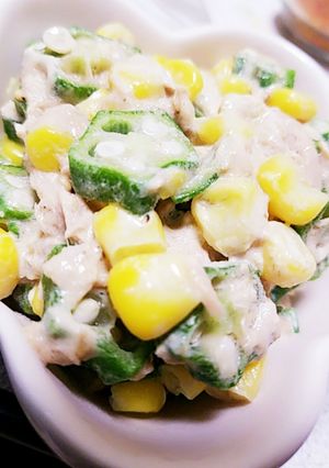 オクラとコーンとツナマヨ♡ごま風味-レシピのメイン写真