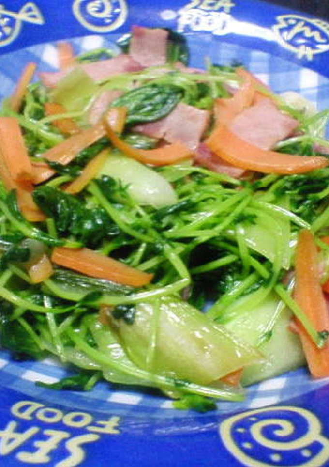 豆苗と青梗菜の炒め物-レシピのメイン写真