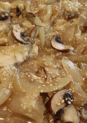 タマネギとキノコの卵とじ～胡麻風味～-レシピのメイン写真