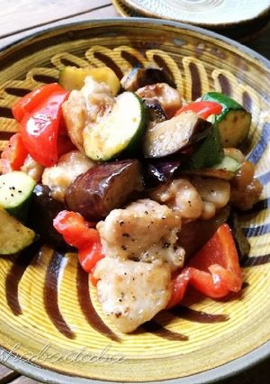 こくうま♪鶏肉と夏野菜のマヨポン炒め-レシピのメイン写真