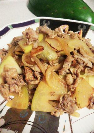 青パパイヤと豚肉の炒め物-レシピのメイン写真