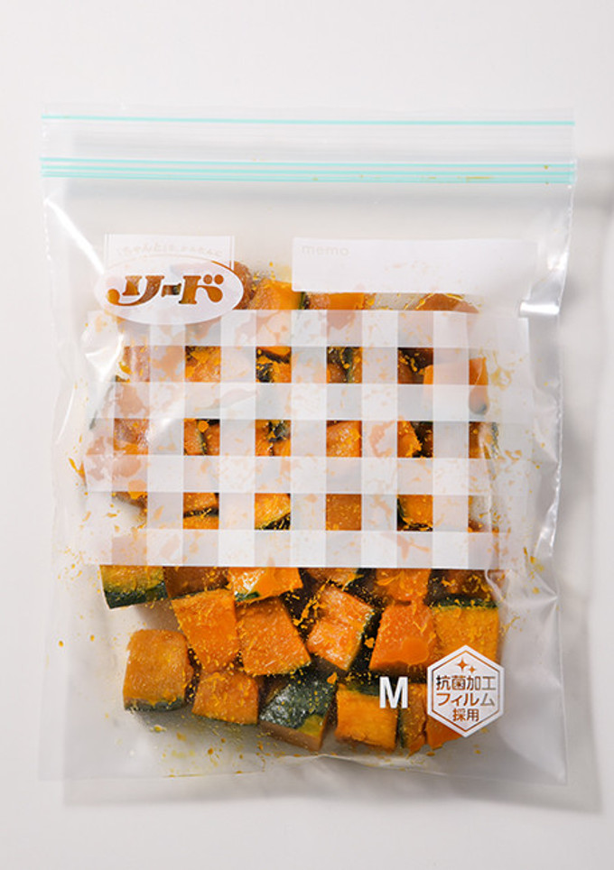保存バッグ作り置き かぼちゃの煮物風-レシピのメイン写真
