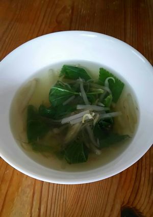 みょうがとモロヘイヤの鶏スープ-レシピのメイン写真