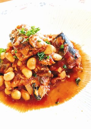 圧力鍋で☆秋刀魚と大豆のトマト煮込み-レシピのメイン写真