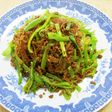牛角大王と春雨の挽き肉炒め