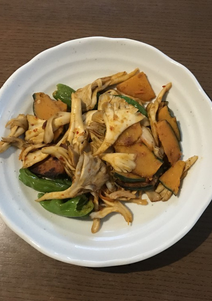 かぼちゃ、舞茸のキムチ炒め-レシピのメイン写真