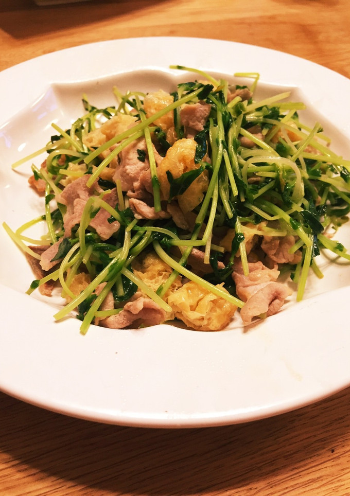 豆苗と豚肉の和風炒め-レシピのメイン写真