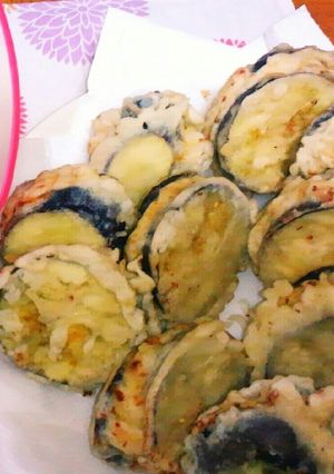 大葉と梅風味のサッパリ茄子のはさみ揚げ★-レシピのメイン写真