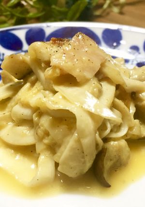 パスタ代わりにエリンギでカルボナーラ風-レシピのメイン写真