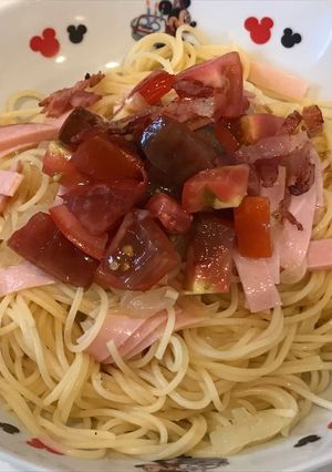 冷製パスタ、トマトとハムのカッペリーニ！-レシピのメイン写真