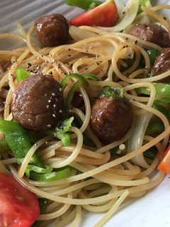 野菜とテリヤキミートボールスパゲティ-レシピのメイン写真