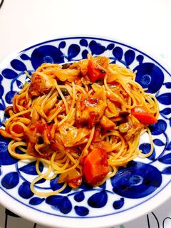 鶏胸肉のトマト煮 リメイクパスタ-レシピのメイン写真