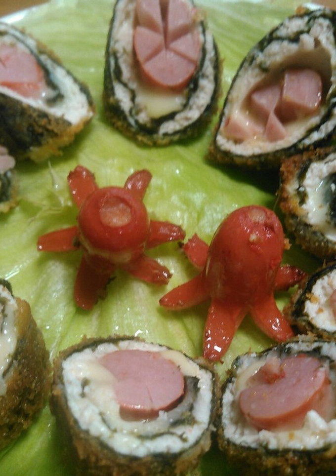 ウィンナーとチーズと鶏肉と海苔の揚げ物-レシピのメイン写真