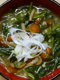 朝食モロヘイヤとエノキ なめこのお味噌汁-レシピのメイン写真