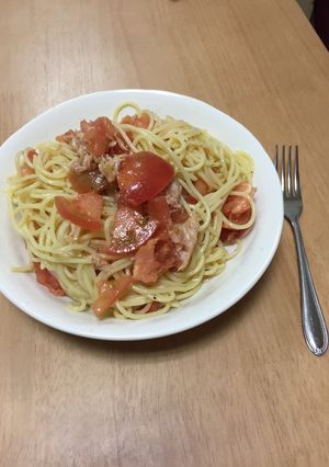 ツナとトマトの冷製パスタ-レシピのメイン写真