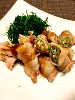 レンチン簡単!オクラとエリンギの肉巻き-レシピのメイン写真