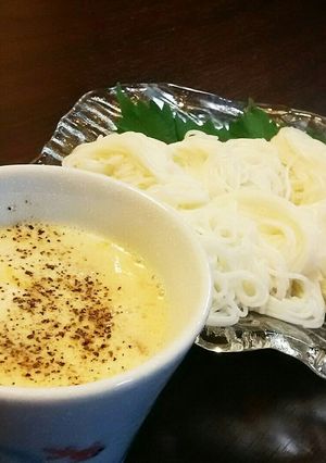 素麺でカルボナーラつけ麺-レシピのメイン写真