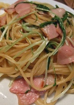 水菜とベーコンの柚子胡椒パスタ-レシピのメイン写真