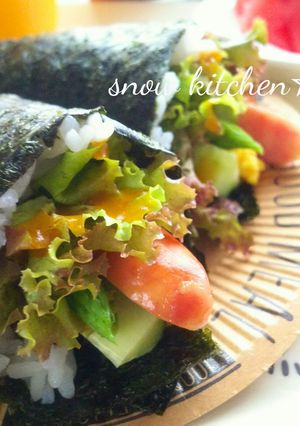 簡単朝カフェ☆手巻き寿司-レシピのメイン写真