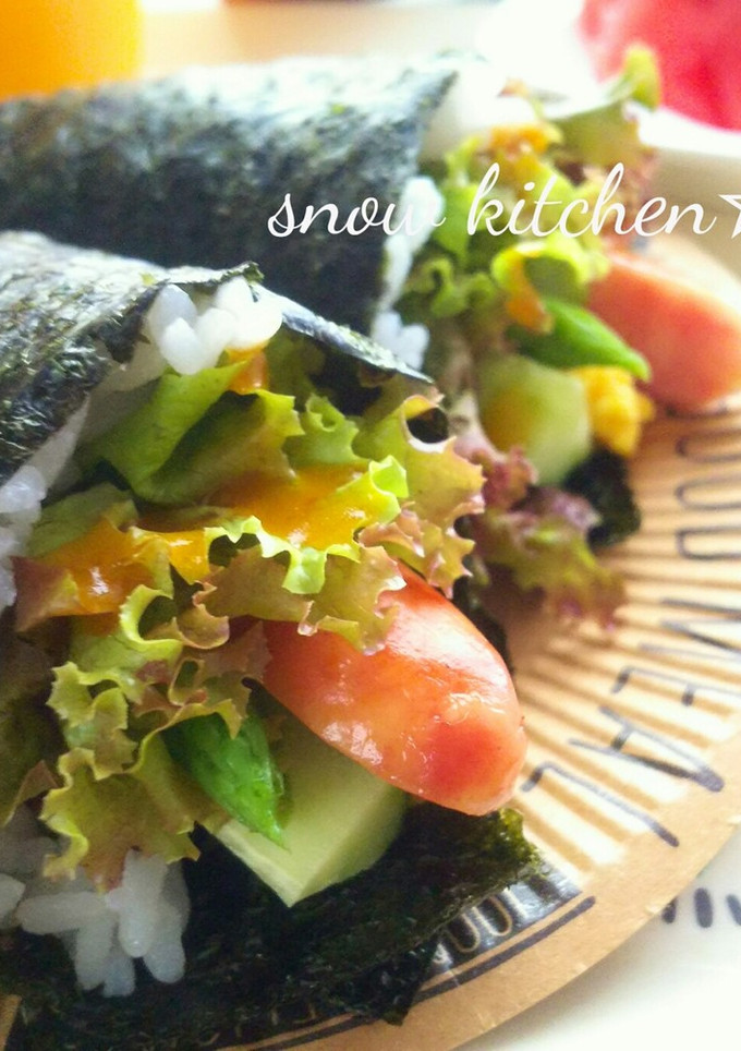 簡単朝カフェ☆手巻き寿司-レシピのメイン写真