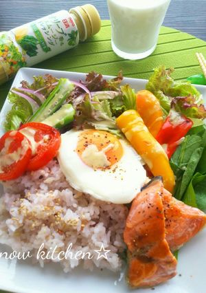 グリル野菜たっぷり☆鮭サラダプレート-レシピのメイン写真