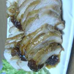 รูปของ 胸肉　いちじくのジャムで照り煮。