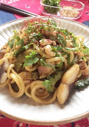 塩鯖とゴーヤのエスニック焼きそば-レシピのメイン写真
