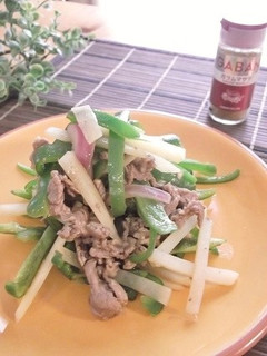 ピーマンと牛肉のさっぱり炒めカレー風味-レシピのメイン写真
