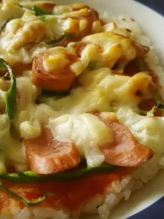 ご飯ピザ-レシピのメイン写真