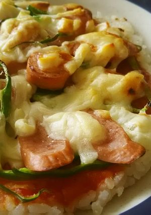 ご飯ピザ-レシピのメイン写真