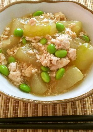 枝豆入り！冬瓜の鶏ミンチあんかけ-レシピのメイン写真
