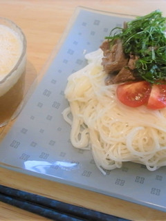 牛肉のごまだれそうめん♪-レシピのメイン写真